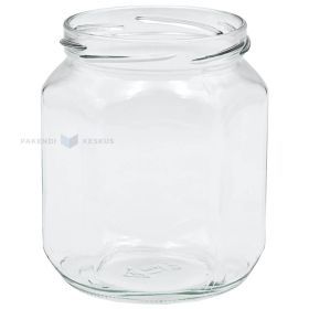 Glass jar without lid Esagonale 580ml diameter 82mm