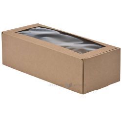 Corrugated carton box with lid and window 330x150x100mm