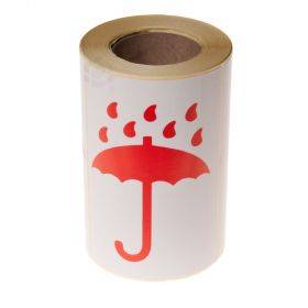 Safe handling label Red umbrella print, 250pcs/roll