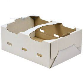 White corrugated carton box with handle for berries 205x107x283mm