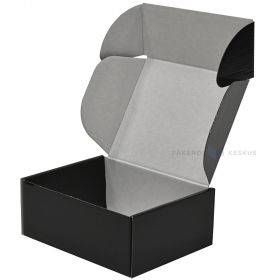 Black mini corrugated carton box with lid  240x200x110mm