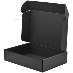 Black mini corrugated carton box 360x300x85mm