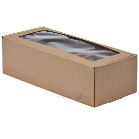 Corrugated carton box with lid and window 330x150x100mm