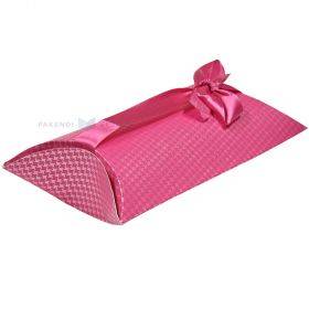 Овальная подарочная коробка с розовым орнаментом размером 115х150х50мм