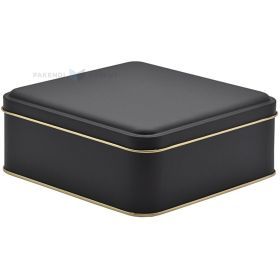 Matte black golden inside metal box with lid 160x160x60mm