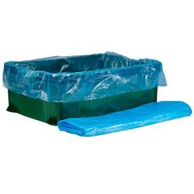 Blue plastic bag for foodstuff crate 60+(2x20)x75cm, 100pcs/pack