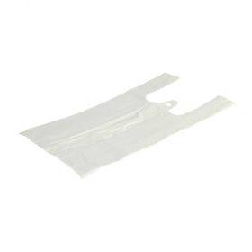 White plastic T-shirt bag 16+12x30cm, 100pcs/pack