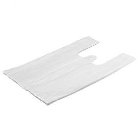 White plastic T-shirt bag 16mic 25+12x47cm, 200pcs/pack