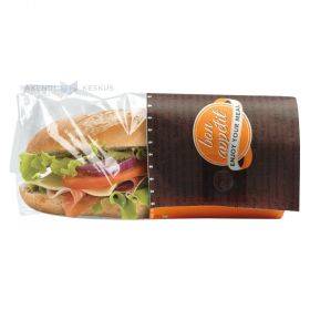 Orange cover for sandwich with Bon appetit print 13+7,5x28cm, 50pcs/pack