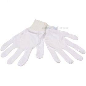 White lining gloves with woven wrists nr. 10