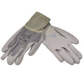 Gray wowen polyester gloves on palm polyurethane nr. 10