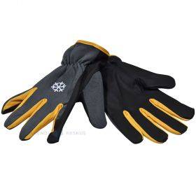 Gray-black Spandex gloves on palm synthetic PU leather nr. 9