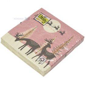 3-layered napkin with reindeers and sleigh 33x33cm, 20pcs/pack