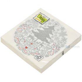 3-layered napkin with Christmas themed circle 33x33cm, 20pcs/pack