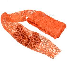 Оранжевый сетчатый рукав для упаковки бутылок растяжимость 50-300мм, в упаковке 5м
