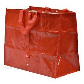 Red PP-woven shopping cart bag with two handles 45+26x38cm