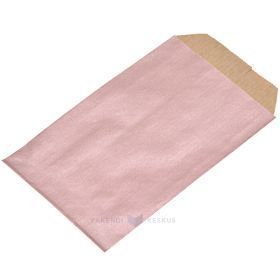 Metallik-roosa paberkott 7x12cm, pakis 50tk