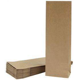 Brown paper bag with wide bottom 9+5x28cm, 25pcs/pack