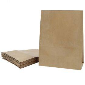 Brown recycled paper bag with wide bottom 22+11x28cm 60g/m2, 25pcs/pack