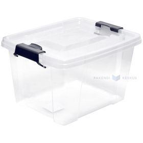 Прозрачный пластиковый ящик с крышкой для хранения 450x340x300мм 32л