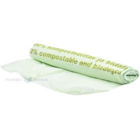 Compostable and biodegradable bags 60x70cm 60L, 25pcs/roll