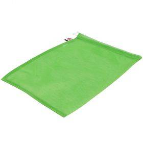 Green polyester mesh tulle bag with drawstring 25x30cm