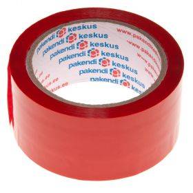 Red packaging tape 48mm wide acrylic, 66m/roll