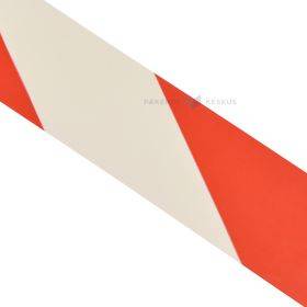 Красно-белый предупреждающий скотч шириной 50мм, в рулоне 33м