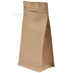 Brown stand-up pouch with metallized PET 12,5+(2x9)x22cm, 25pcs/pack