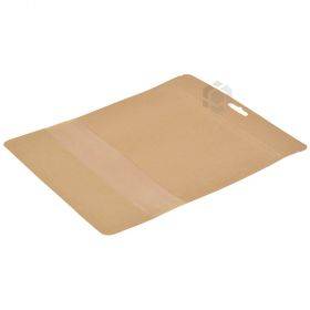 Brown stand-up pouch with window 21+(2x5,5)x27,5cm, 50pcs/pack