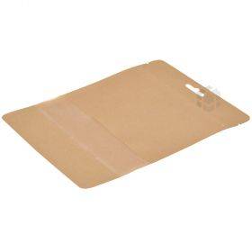 Brown stand-up pouch with window 16+(2x4,5)x19cm, 50pcs/pack