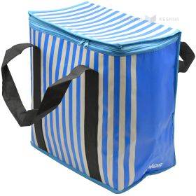Stripe print thermal bag with handles 31x35x19cm