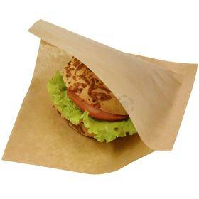 Brown laminated hamburger wrap 16,5x16,5cm, 100pcs/pack