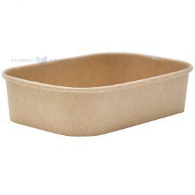 Brown carton square-shaped food cup 500ml, 25pcs/pack