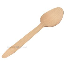 Wooden soup spoon height 16,5cm, 100pcs/pack