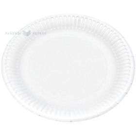 White unlaminated paper plate diameter 18cm, 100pcs/pack
