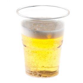 Transparent plastic beer cup PP 300ml with diameter 95mm, 50pcs/pack