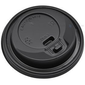 Black lockable lid for 250ml paper cup with diameter 80mm, 100pcs/pack