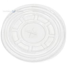 Transparent flat lid with straw hole PET with diameter 95mm, 50pcs/pack