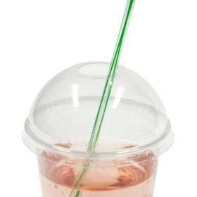 Transparent rounded lid for 300ml and 400ml drinking cup PET with diameter 95mm, 50pcs/pack