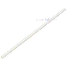 White paper drinking straw 0,6x20cm unflexible, 250pcs/pack