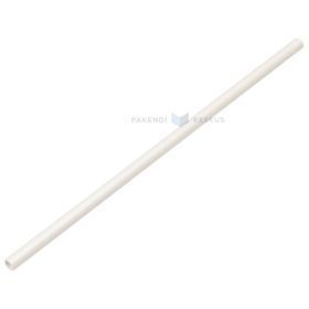 White paper drinking straw 0,8x23cm unflexible, 150pcs/pack