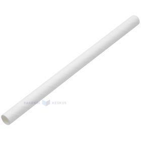 White paper drinking straw 1,2x20cm unflexible, 200pcs/pack