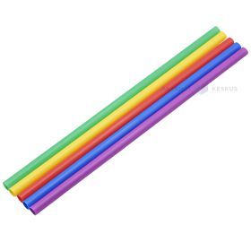 Reusable different coloured straws 0,7x22cm PP 50x machine washable, 500pcs/pack