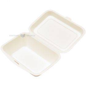 100% biodegradable/compostable 1-compartment food container 191x136x103mm, 50pcs/pack