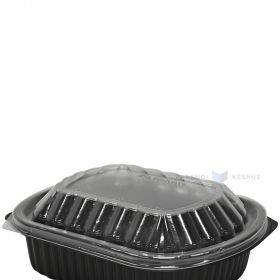 Transparent lid for black 1-compartment food tray 207x170x40mm 952ml, 63pcs/pack