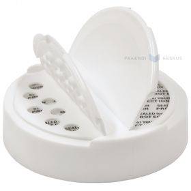 White lid for plastic jar diameter 63mm with divided sides with pressure seal