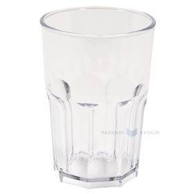 Reusable plastic drinking glass 400ml SAN 500x machine washable