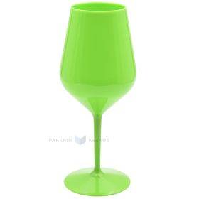 Пластиковый зелёный бокал для вина многоразового использования 470мл TT 350х моек в посудомойке