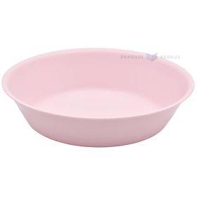 Пластиковая светло-розовая тарелка для супа многоразового использования 17,8см РР 125х моек в посудомойке